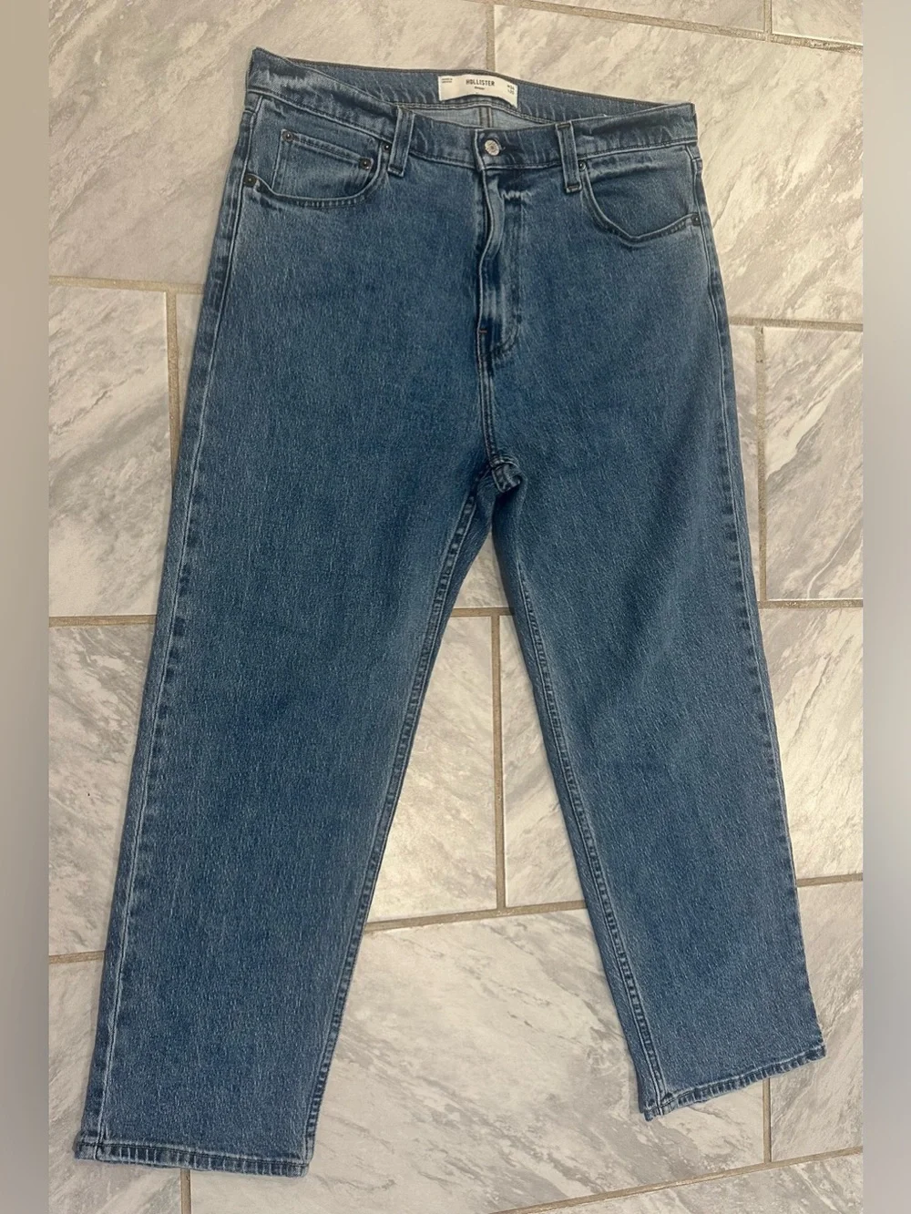 Hollister Mens Blue Denim Baggy Jeans Size 34Wx29L